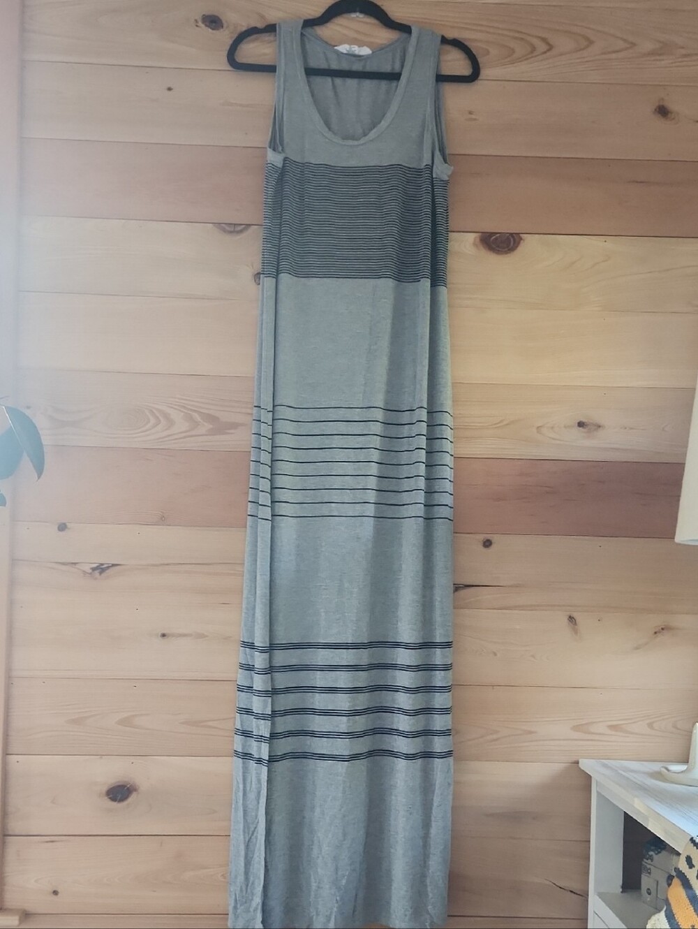 Workshop Republic Clothing Gray Striped Tank Maxi Dress